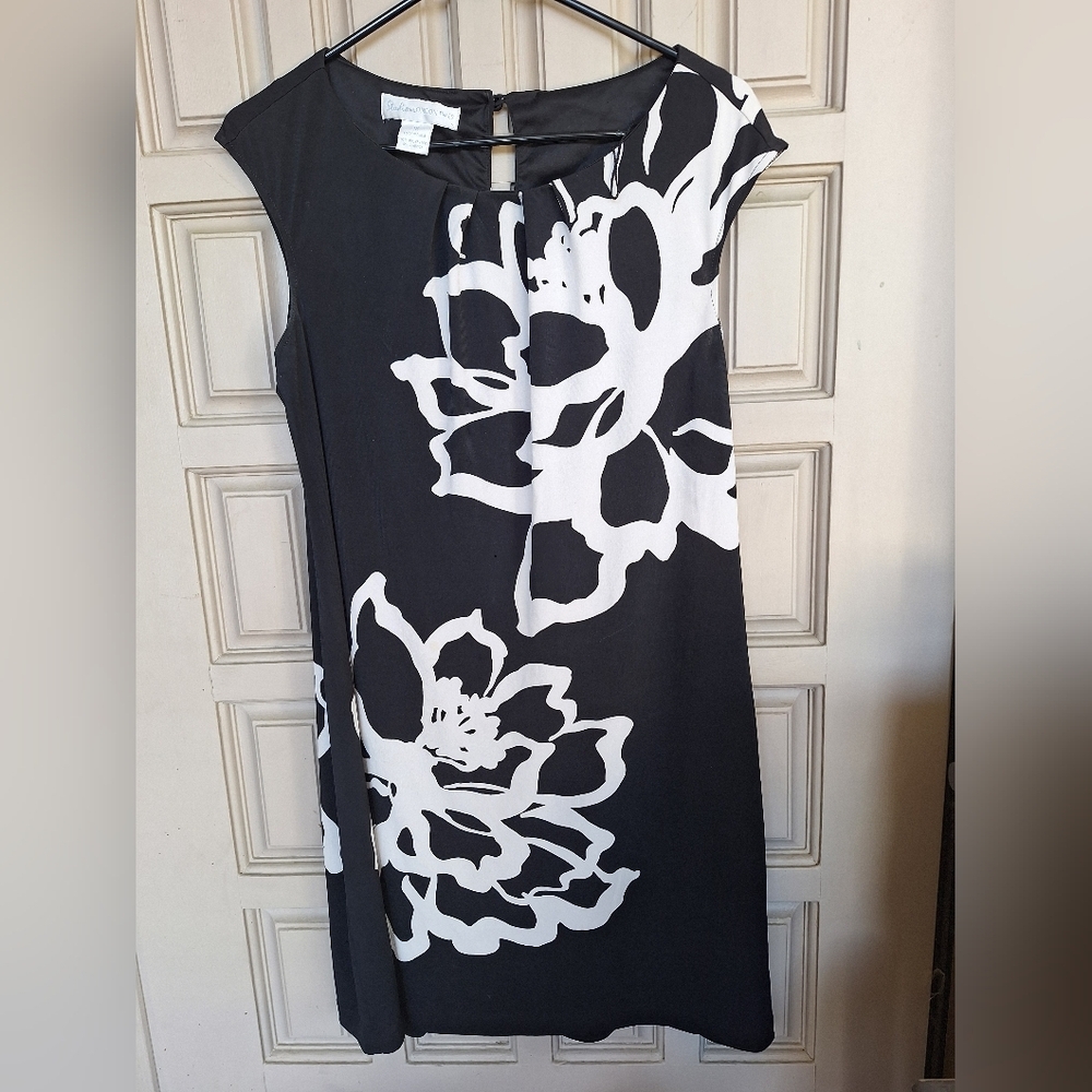 My Favorite Dress! Stuudio London Times Blk/Wht Sz12 Cap Sleeves Poly/Spandex - Picture 1 of 8